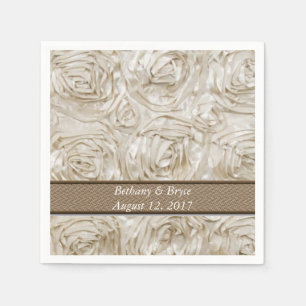 Custom Champaign Roses Design Wedding Napkins