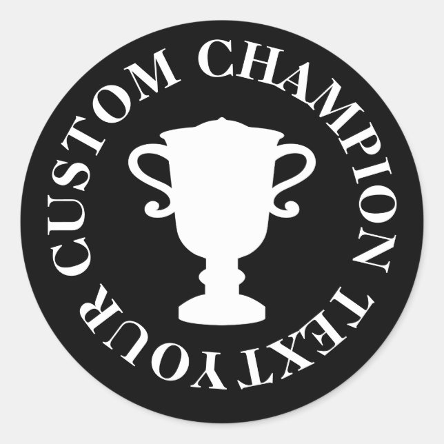 Custom champion trophy cup silhouette stickers (Front)