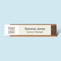 Custom Changeable Name Plate with Company Logo