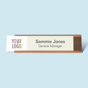 Custom Changeable Name Plate with Company Logo