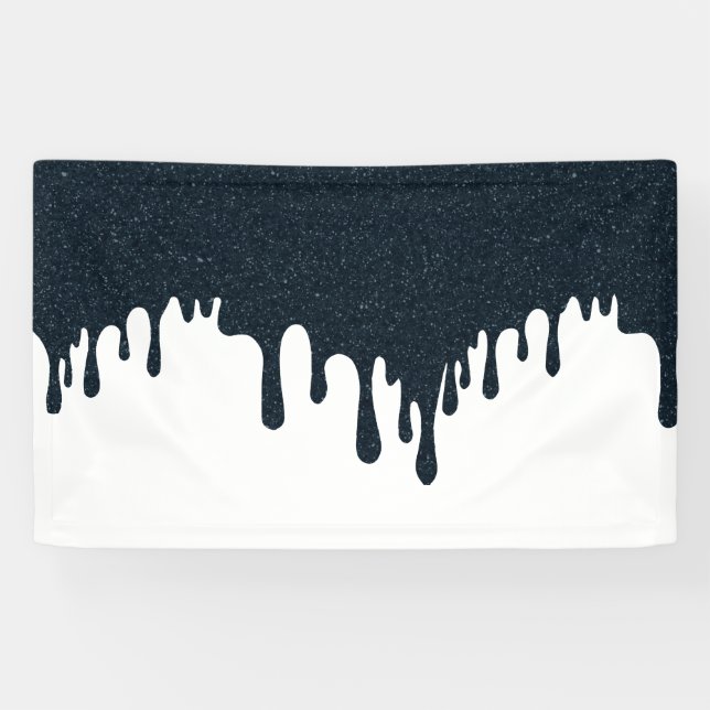 Custom Charcoal Drip on White – Modern Art Banner (Horizontal)