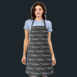 Custom charcoal grey name text modern pattern apron<br><div class="desc">Custom charcoal grey white name text modern pattern Apron.
you can change the name or text.

Great for cooks,  chefs,  pottery,  ceramics,  crafts,  work,  kitchen,  baking,  bbq,  grill,  and also businesses and stores,  etc</div>