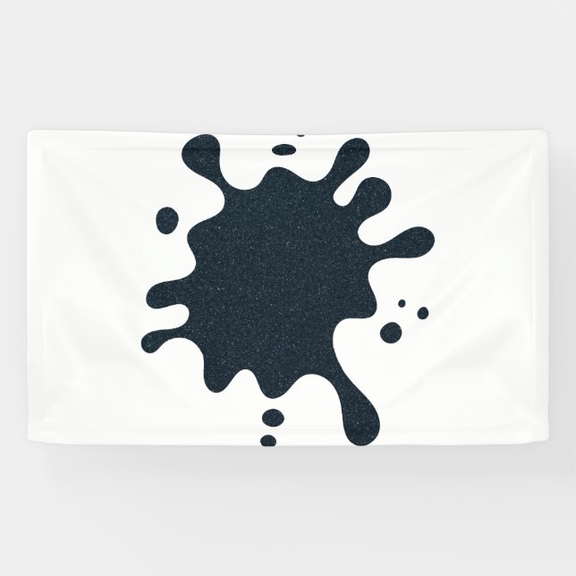 Custom Charcoal Noise Ink Drop – Modern Banner (Horizontal)