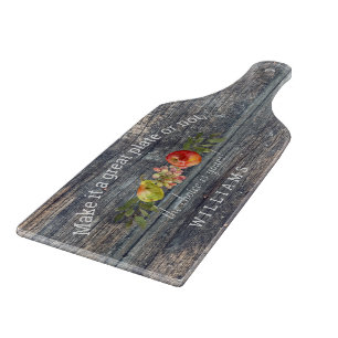 Custom Charcuterie Wood Grey Family Name  Cutting Board
