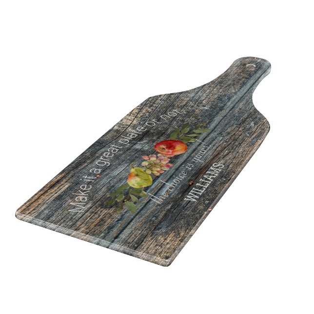 Custom Charcuterie Wood Typography Family Name Cutting Board (Corner)