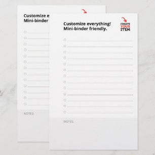 Custom CHECKLIST editable minimalist simple binder Stationery