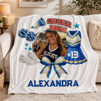 Custom Cheer Mum Photo Sports Pride Fleece Blanket