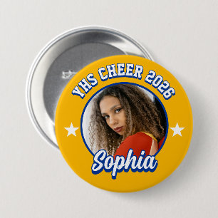 Custom Cheerleader Brag Button, Game Day Cheer 7.5 Cm Round Badge
