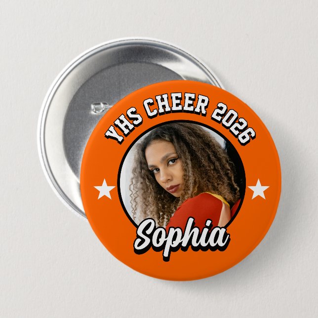 Custom Cheerleader Brag Button, Game Day Cheer 7.5 Cm Round Badge (Front & Back)