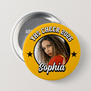 Custom Cheerleader Brag Button, Game Day Cheer 7.5 Cm Round Badge