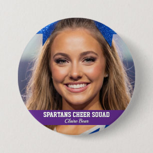 Custom Cheerleader Photo Button Spirit Cheer Pin
