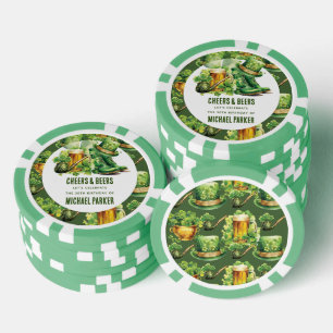 Custom Cheers Beers Birthday St Patrick's Day Poker Chips