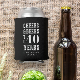 Custom Cheers & Beers Milestone Birthday Can Cooler