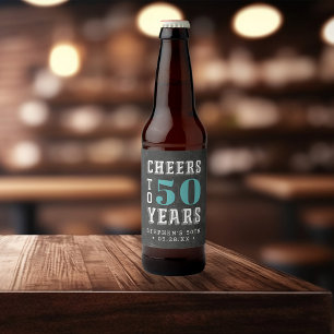 Custom Cheers Milestone Birthday Beer Bottle Label