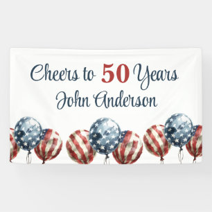 Custom Cheers to 50 Years Birthday Party Banner