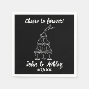 Custom Cheers to Forever Personalised Wedding Napkin