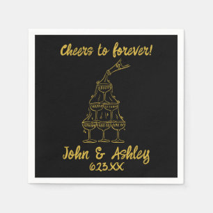 Custom Cheers to Forever Personalised Wedding Napkin