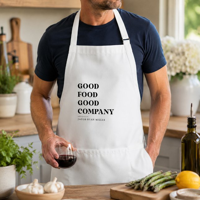 Custom Chef Name Kitchen Modern Minimalist Cooking Standard Apron (Creator Uploaded)