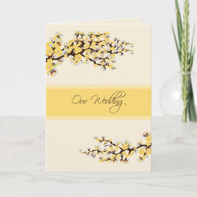 :CUSTOM: Cherry Blossom Wedding Invitation Card (Front)