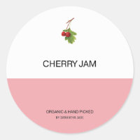 Custom Cherry Jam & Preserve Jar Labels for Pantry