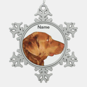 Custom Chesapeake Bay Retriever Snowflake Ornament