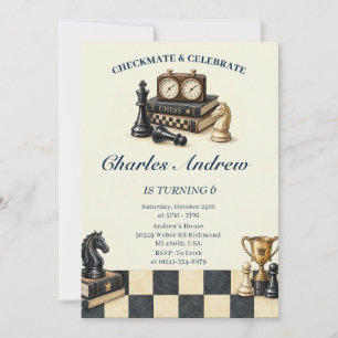 Custom Chess Birthday Party Invitation