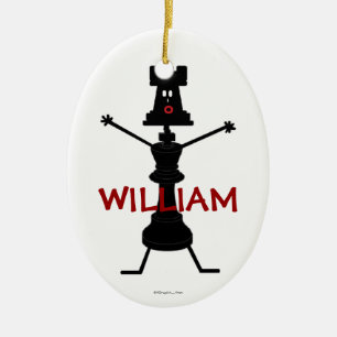 Custom Chess Player Ceramic Tree Decoration