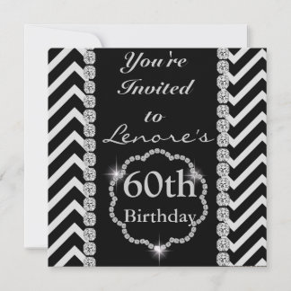 CUSTOM CHEVRON BLING  Birthday  Invitation