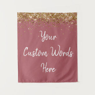 Custom Chianti Gold White Personalised Photo Booth Tapestry