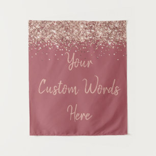 Custom Chianti Rose Gold Personalized Photo Booth Tapestry