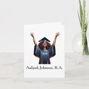 Custom Chic African-American Woman Graduation Card