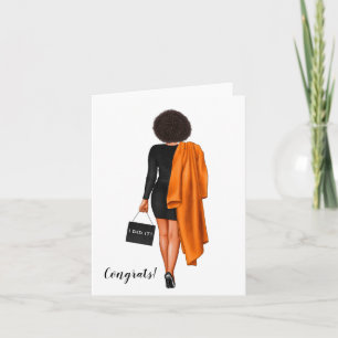 Custom Chic African-American Woman Graduation Card