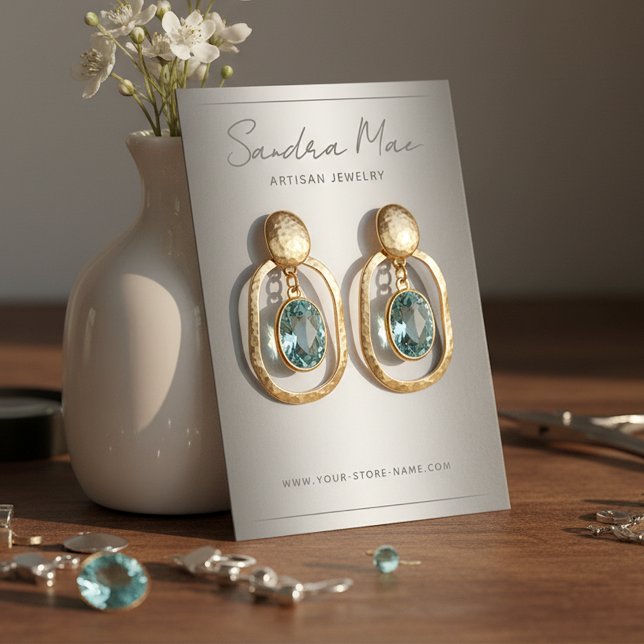 Custom Chic Grey Black White Jewellery Display Car Business Card (Creator Uploaded)