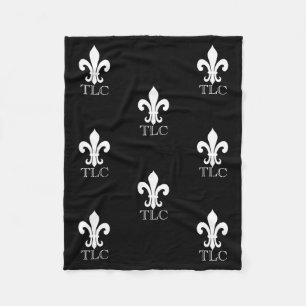 Custom chic monogram fleur de lis fleece blanket