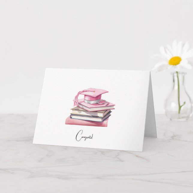 Custom Chic Pink Medical School Graduation Card (Small Plant)