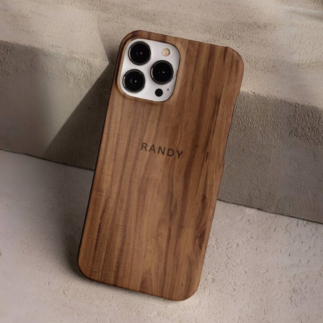 Custom Chic Retro Stylish Woodgrain Effect  Case-Mate iPhone Case (Creator Uploaded)
