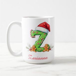 Custom chic stylish initial Z merry Christmas Coffee Mug
