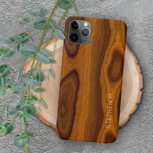 Custom Chic Stylish Retro Woodgrain Pattern iPhone 11Pro Max Case