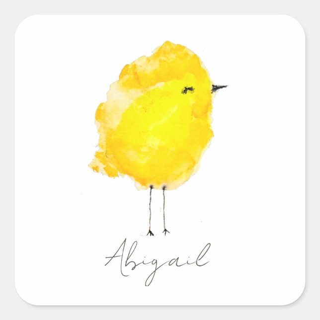 Custom Chick Chicken yellow stylish chic sweet Square Sticker (Front)