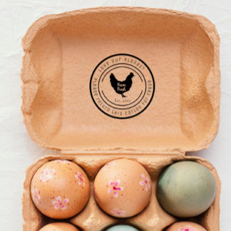 Custom Chicken Egg Carton Return Stamp