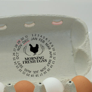 Custom Chicken Egg Date   Farmhouse Business Nmae  Rubber Stamp