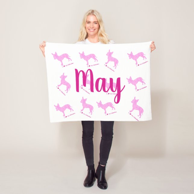 Custom Chihuahua Blanket  Pastel Silhouetteチワワ (In Situ)