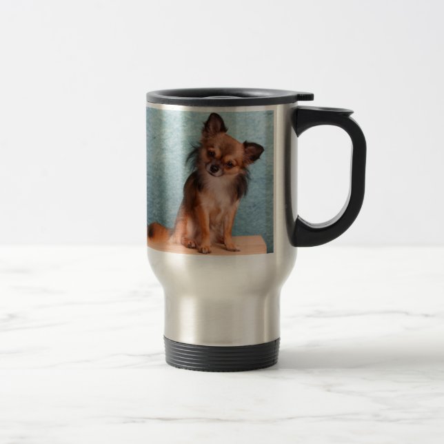 Custom Chihuahua Dog Photo Travel Mug (Right)