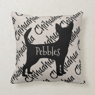 Custom Chihuahua Dog Silhouette Cushion