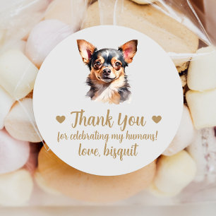 Custom Chihuahua Dog Wedding Favour Stickers