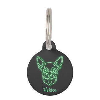 Custom Chihuahua Neon Glow Personalized Pet Tag
