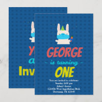 Custom Child Bunny Rabbit Mask Cartoon Invitation
