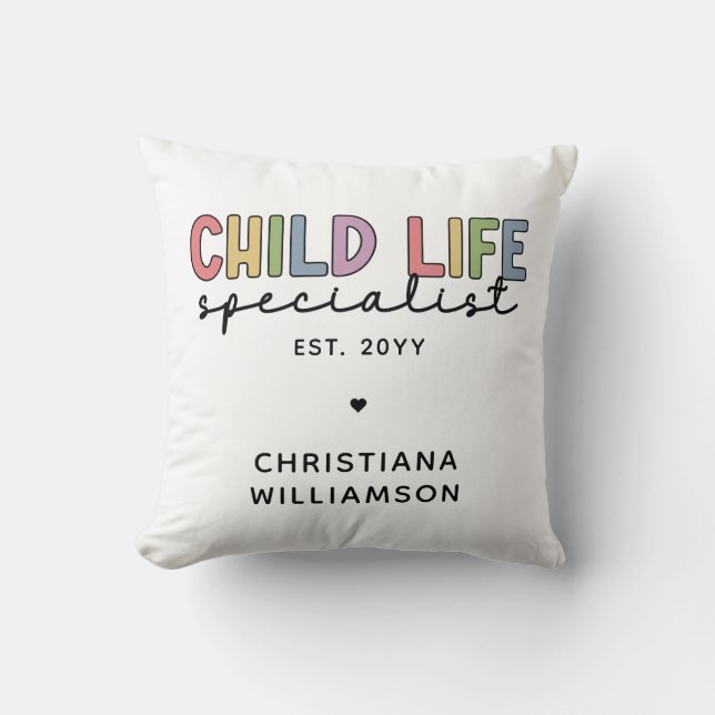 Custom Child Life Specialist CCLS Gift Cushion (Front)