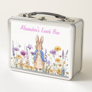 Custom Child Name Peter the Rabbit Metal Lunch Box