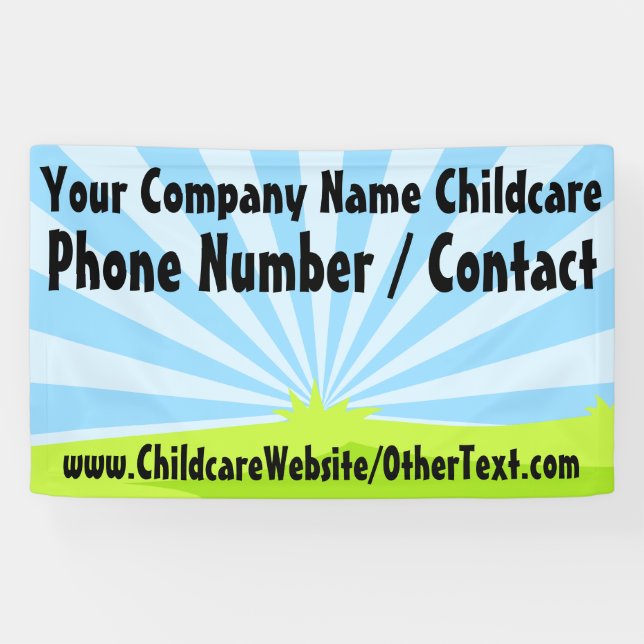 Custom Childcare Daycare Business Sign Banner (Horizontal)